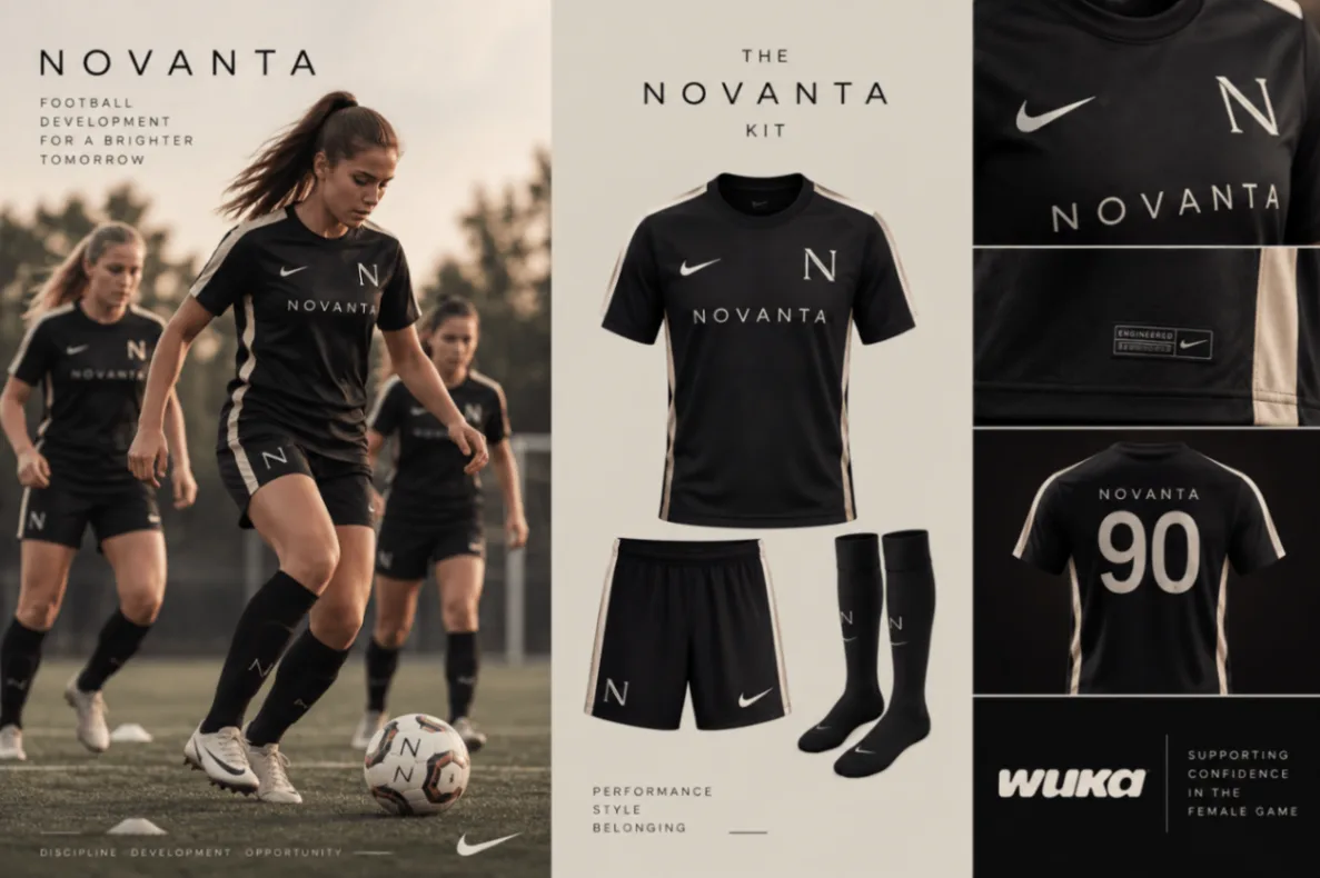 Female football players training in NOVANTA kit